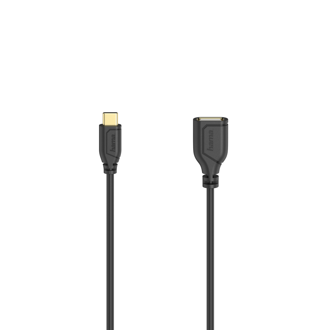 USB-C-OTG-Kabel ´Flexi-Slim´, USB 2.0, 480 Mbit/s, Schwarz, 0,15 m (200638)