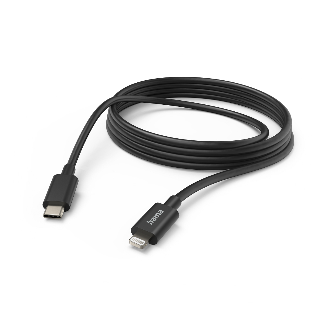 Ladekabel, USB-C - Lightning, 3 m, Schwarz (201599)