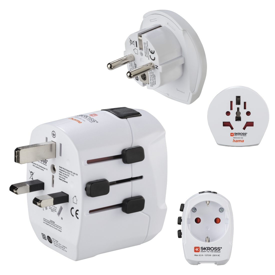 Weltreiseadapter Set ´World Travel Pro Light USB´, 3-polig, 2x USB (223474)