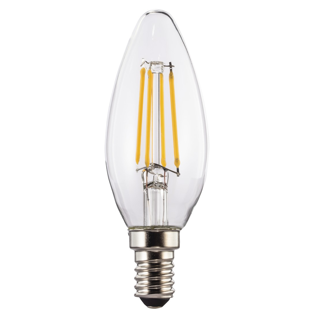 LED-Filament, E14, 470lm ersetzt 40W, Kerzenlampe, Warmweiß, Klar (112823)