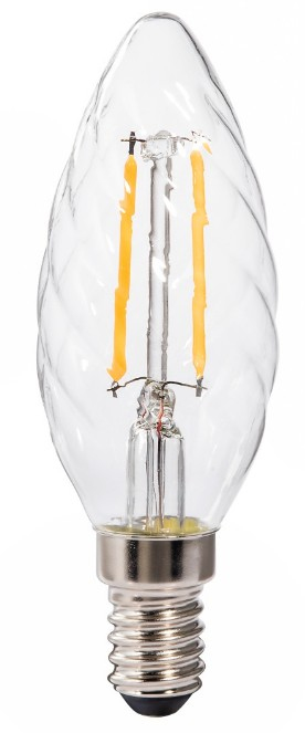 LED-Filament, E14, 250lm ersetzt 25W, Kerze gedreht, Warmweiß (112843)