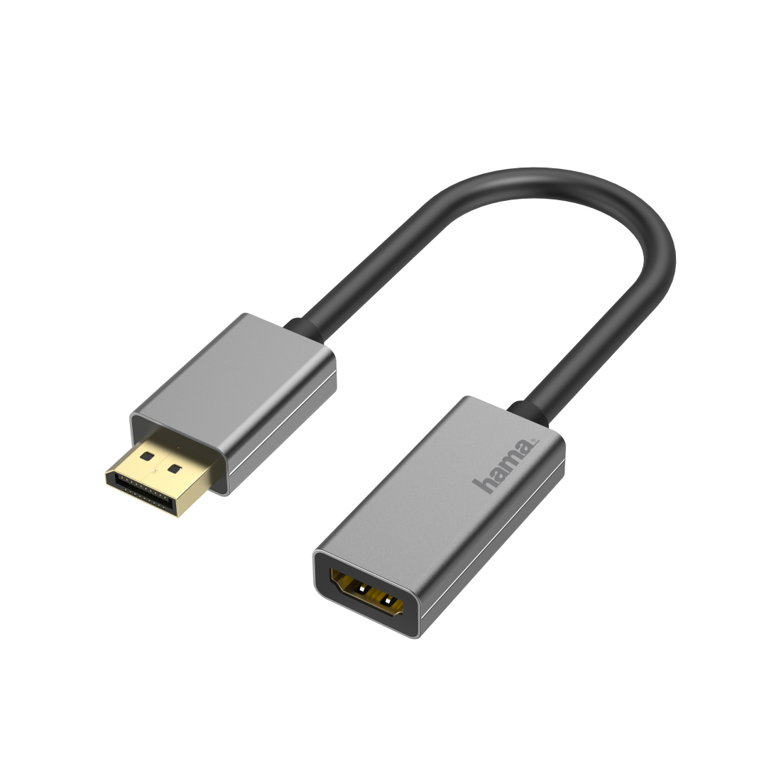 Video-Adapter, DisplayPort-Stecker - HDMI?-Buchse, Ultra-HD 4K@60Hz, Alu (200329)