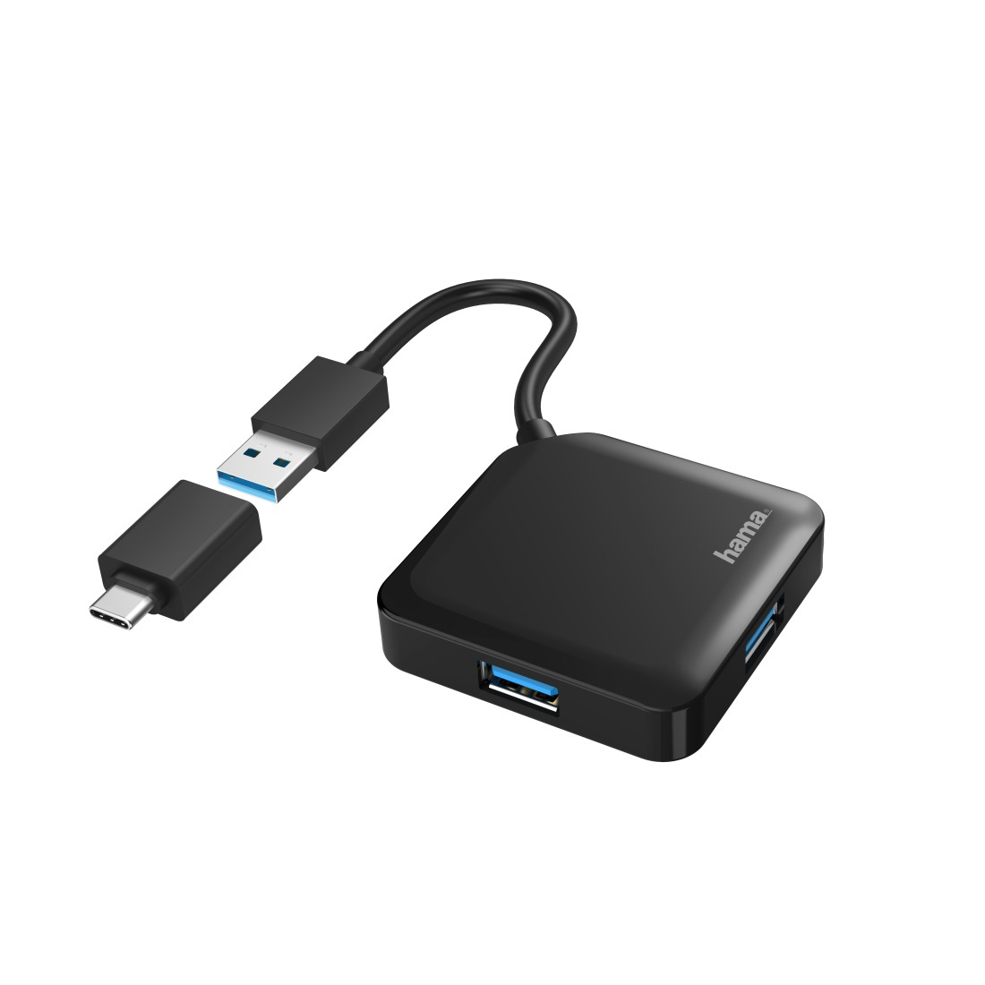 USB-Hub, 4 Ports, USB 3.2 Gen1, 5 Gbit/s, inkl. USB-C Adapter (200116)